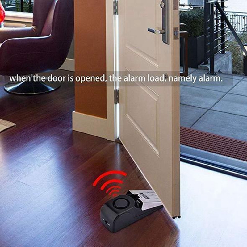 Home Security System Installation - Wireless Door Stop Alarm Lock 125dB