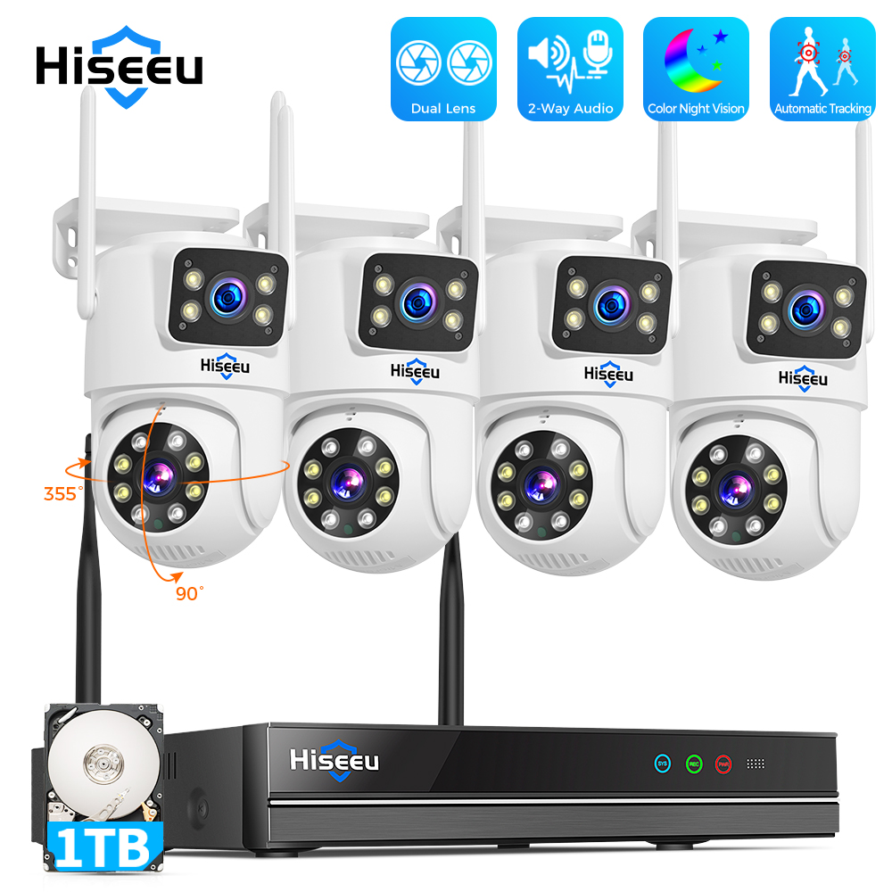 Home Security Kit - Hiseeu 6MP WiFi Dual Lens Camera