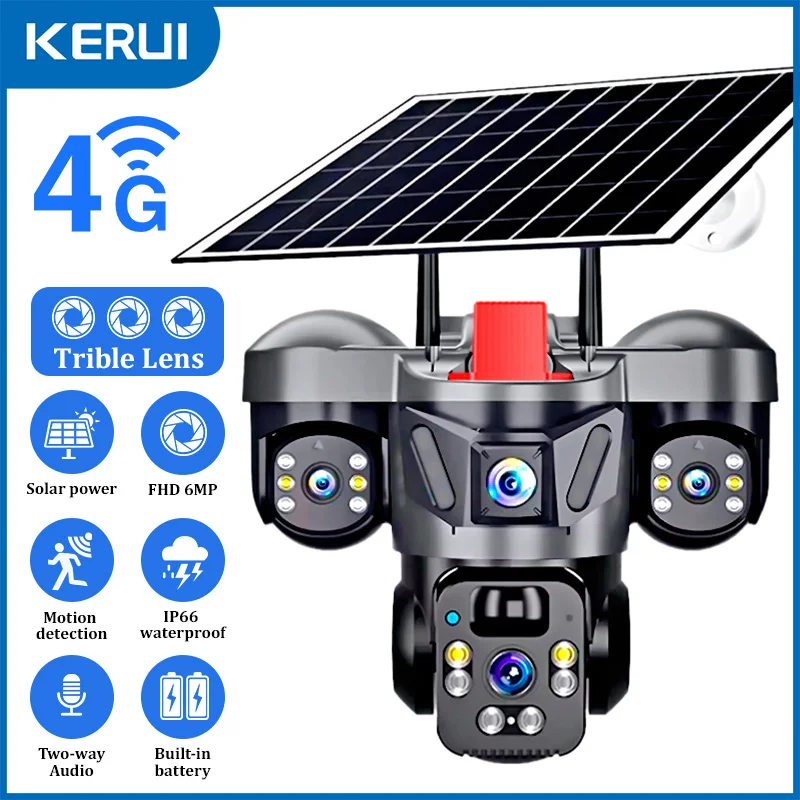 Home Security And Cctv - KERUI Outdoor PTZ 6MP 4G SIM