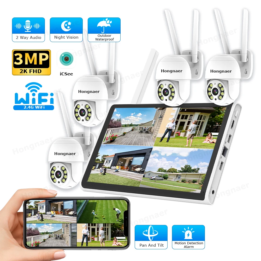 2026 Hongnaer 3MP 4 Channel Wi - Home Security And Cctv recension och pris