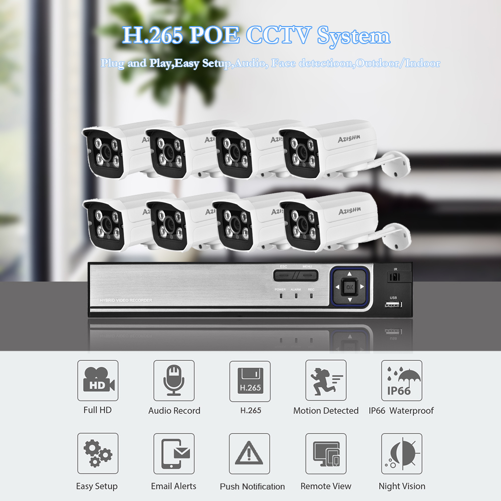 H.265 HD 5MP POE NVR Kit Stree - Home Security Video Recording Systems recension och pris