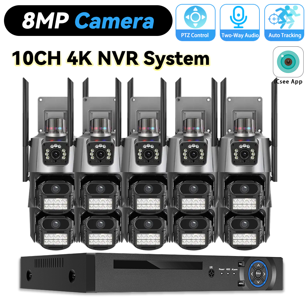 10CH POE NVR 8MP 4K PTZ Securi - Home Security Video Recording Systems recension och pris