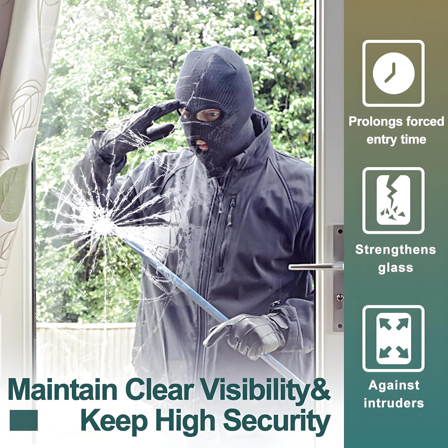 Clear Security and Safety Wind - Home Security Film For Windows recension och pris
