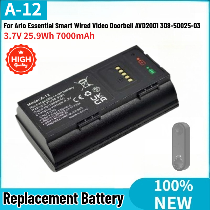 A-12 High Quality Battery 3.7V - Home Security Arlo recension och pris