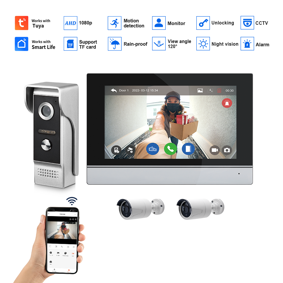 7Inch IPS Screen 2MP  Tuya Rem - Home Security Group recension och pris