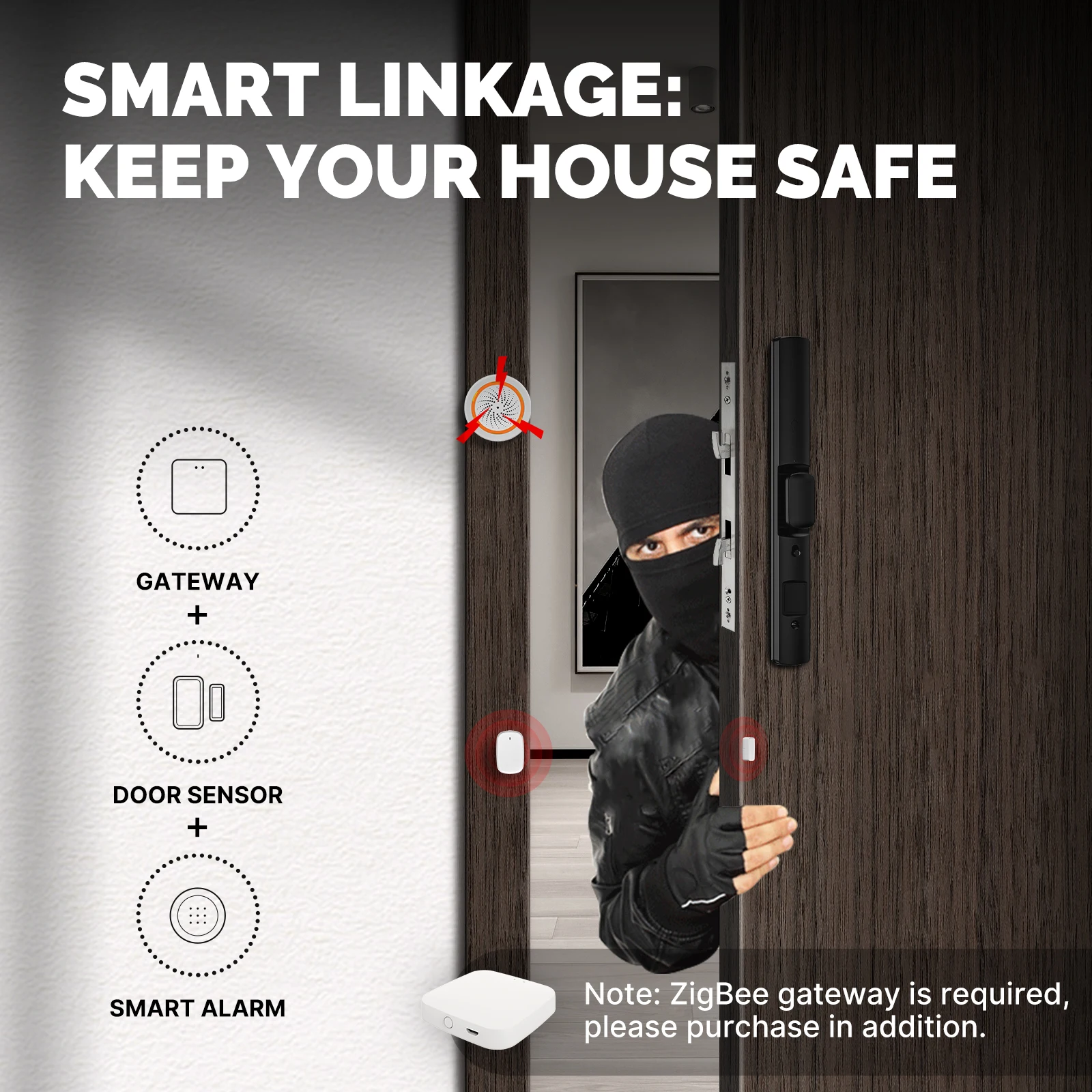 MOES Tuya ZigBee Smart Window  - Home Security System Installation recension och pris
